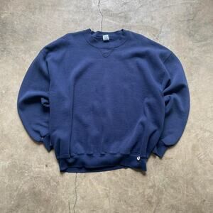 Vintage Navy Blue 90s Made in Mexico Russell Atheltic Crewneck